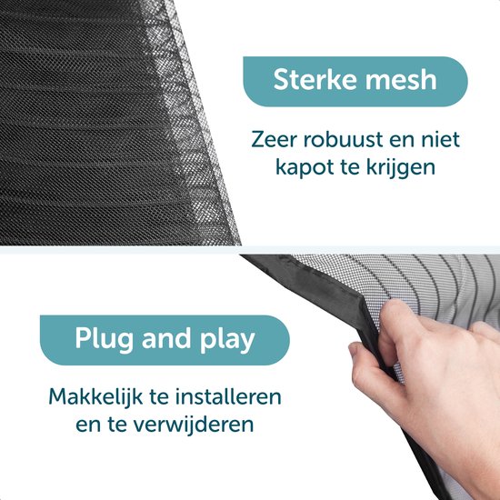 ForDig Luxe Deurhor Magnetisch - Horgordijn – Vliegengordijn – Hordeur - 210 x 100 - Zwart