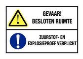 Besloten ruimte en zuurstof- en explosieproef bord - kunststof 150 x 300 mm