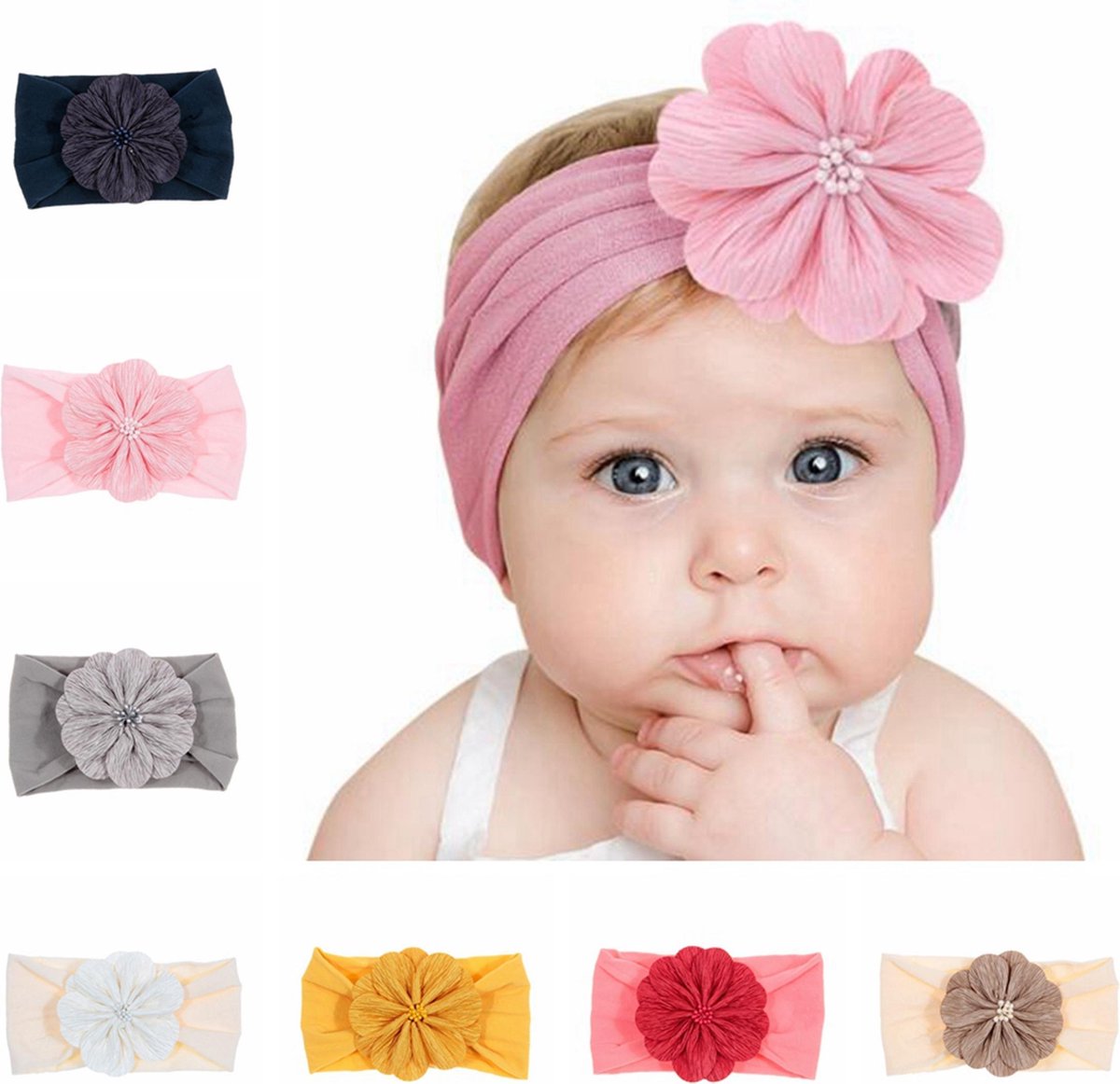 Baby Haarbandjes met Bloem - Baby Haarband - Baby Tulband - Baby  Haaraccessoires... | bol.com