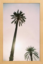 JUNIQE - Poster in houten lijst Palm Trees -30x45 /Roze