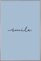 JUNIQE - Poster met kunststof lijst Smile -40x60 /Blauw