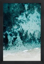 JUNIQE - Poster met houten lijst Beach Patterns -13x18 /Grijs &