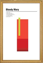 JUNIQE - Poster met houten lijst Bloody Mary - minimalistisch -20x30