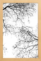 JUNIQE - Poster in houten lijst Black Branches 2 -40x60 /Wit & Zwart