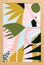 JUNIQE - Poster in houten lijst Untitled -40x60 /Geel & Groen