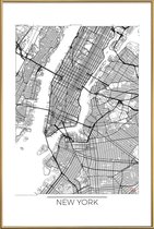 JUNIQE - Poster met kunststof lijst New York - minimalistische