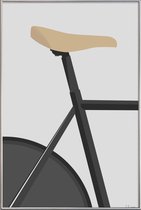 JUNIQE - Poster met kunststof lijst Banecykling -30x45 /Grijs & Zwart