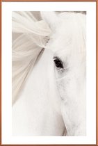 JUNIQE - Poster met kunststof lijst White Horse -13x18 /Grijs & Wit