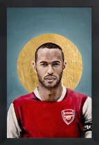 JUNIQE - Poster in houten lijst Football Icon - Thierry Henry -40x60