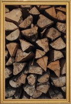 JUNIQE - Poster met houten lijst Woody Textures -13x18 /Bruin