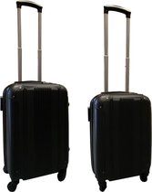 Travelerz kofferset 2 delige ABS handbagage koffers - met cijferslot - 27 en 39 liter – zwart (168)