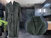 GAEVE | Zest badjas - ochtendjas - maat L / XL - heerlijk warm, zacht fleece - antraciet