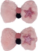 Jessidress® Haarclips met glitters Chique Haarclip met pompoms Haarspelden - Roze