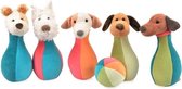 Egmont Toys stoffen kegelspel honden. 6 delig