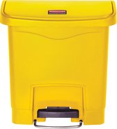 Rubbermaid Slim Jim Step On container Front Step kunststof 15 ltr, Geel (VB224160)