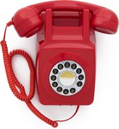 GPO 746WALLPUSHRED - Muurtelefoon retro jaren ‘70, druktoetsen, rood