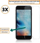 Fooniq Screenprotector Transparant 3x - Geschikt Voor Apple iPhone 6/7/8/SE 2020