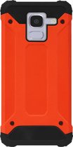 WLONS Rubber Kunststof Bumper Case Hoesje Geschikt Voor Samsung Galaxy J6 (2018) - Oranje