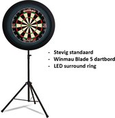 Dragon darts - Portable dartbord standaard LED pakket - inclusief Winmau Blade 6 - dartbord - LED surround ring - zwart