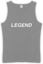 Grijze Tanktop sportshirt met Witte “ Legend “ Print Size L