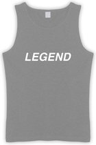 Grijze Tanktop sportshirt met Witte “ Legend “ Print Size XL