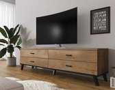 Tiroir de meuble - Meuble TV Jenny - Chêne - Zwart - 181 cm
