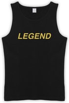 Zwarte Tanktop sportshirt met Gouden “ Legend “ Print Size XXL