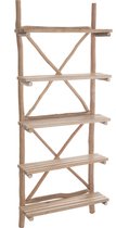 J-Line Muurrek 5Planken Hout Naturel