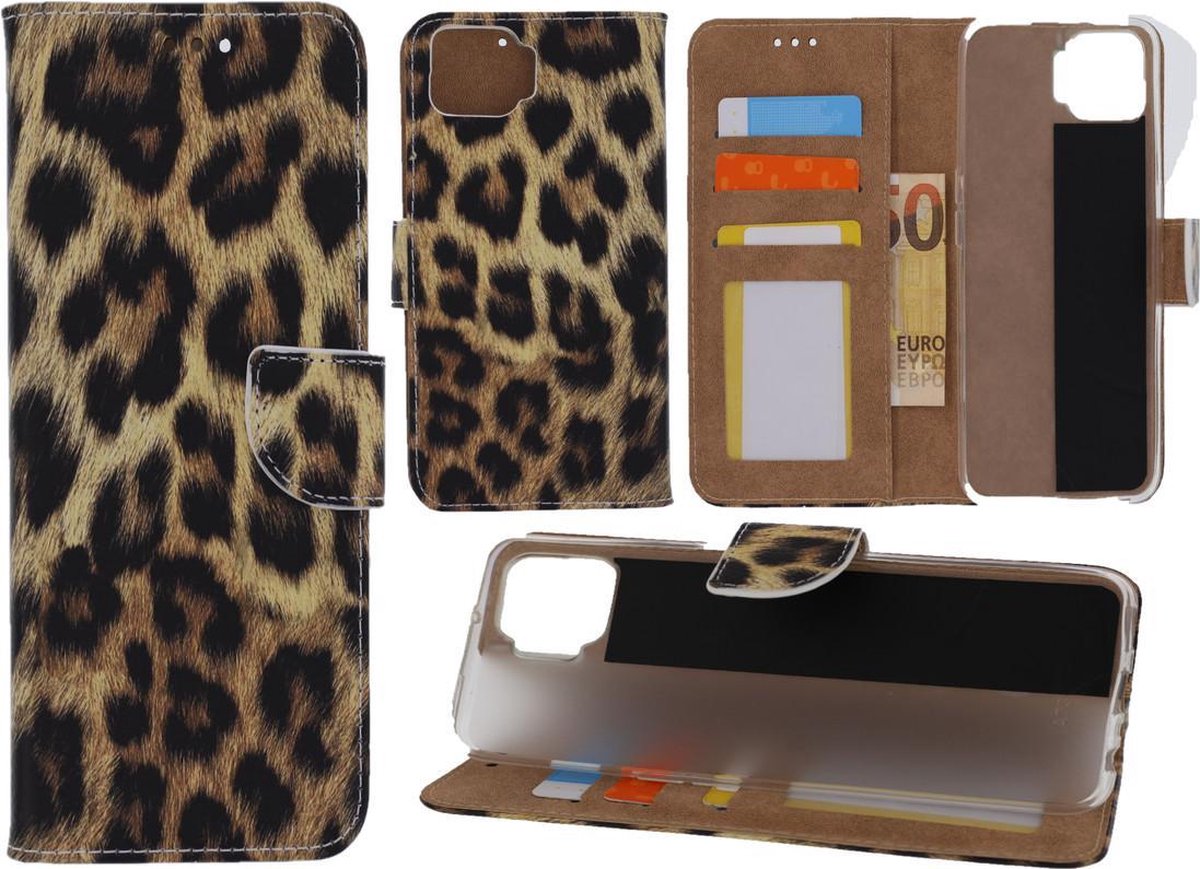 Bookcase Geschikt voor: Oppo A73 - Luipaard - portemonnee hoesje