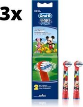Oral-B Stages Power Kids Opzetborstels - Mickey Mouse - 3 x 2 stuks - Voordeelverpakking