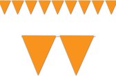 Sterke oranje vlaggenlijn / slinger - 350 cm - binnen en buiten - 12 vlaggetjes - Nederland oranje supporters versiering