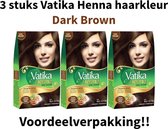 Dabur Vatika Henna Hair Colour - Haarverf - Haarkleur - Dark Brown - 3 stuks
