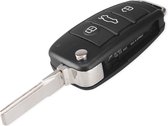 Autosleutel 3 knoppen klapsleutel HU66ARS8 behuizing + Batterij CR2032 geschikt voor Audi sleutel / Audi TT Quattro / Audi A2 / A3 / A4 / A6 / A8 / RS4 / Audi sleutelbehuizing.