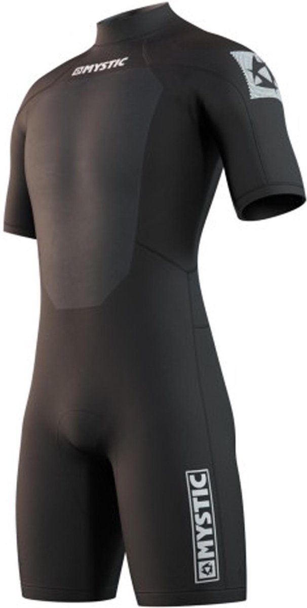 Mystic Brand Shorty 3/2mm Back-Zip  Wetsuit - Maat S  - Mannen - Zwart/Wit