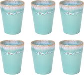 Costa Nova Kop Latte Macchiato 38cl - Grespresso  - Aardewerk - Aqua - 9,5cmxH11cm - 6 stuks by supervintage