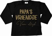 T-Shirt baby-dreumes-papa's vriendje voor altijd-zwart-goud-Maat 86