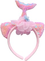 Zeemeermin haarband diadeem roze zeemeermin jurk met licht prinsessenjurk verkleedkleding kinderen
