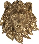 Leeuw - Dierenbeeld - Tuinbeeld - Beeldje - Beeld - Goud - Brons - 21 cm hoog