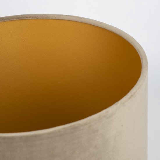 Hanglamp met velours kap oker met goud 35 cm - Combi