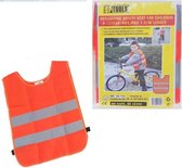 toptools Veiligheidshesje - Veiligheidsvest - Kind - Oranje veilig de weg op  , zichtbaarheid in het donker