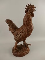Metalen beeld - Kip Bruin - Tuinbeeld - 62 cm hoog