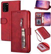 Luxe Telefoonhoesje voor Samsung Galaxy A72 | Hoogwaardig Leren Bookcase | Pasjeshouder | Rood