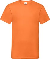 Fruit Of The Loom Heren Valuegewicht V-hals, T-shirt met korte mouwen. (Oranje) Maat XXXL (3XL) - EK-WK-Olympische Spelen