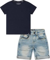 Koko Noko BIO Basics Set(2delig) Jeans Short NILS en Shirt Navy - Maat 134/140