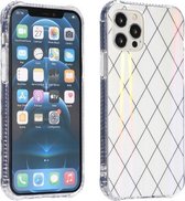 Laser Aurora Rhombic Grid TPU-beschermhoes voor iPhone 11 Pro Max (parelwit)