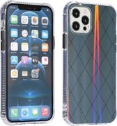 Laser Aurora Rhombic Grid TPU-beschermhoes voor iPhone 11 Pro Max (grijs)