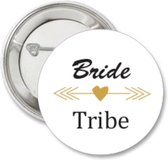 6X Button Bride Tribe goud - vrijgezellenfeest - bride tribe - button - trouwen - bruiloft