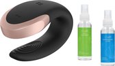 Satisfyer – Double Love Luxury Partner Vibrator Met App – Zwart incl Pleasure Glide Glijmiddel & Toycleanner