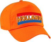 Holland fan pet / cap - oranje - met Nederlandse vlag - kinderen - EK / WK / Koningsdag - supporter petje / kleding