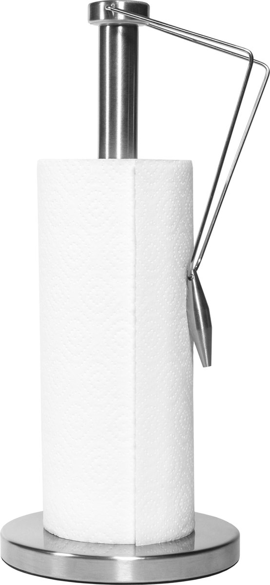 QUVIO Keukenrolhouder / Rollenhouder / Keukenrol / Keukenpapier / Keukengerei / Opbergers / Keukenaccessoire - Antislip - RVS